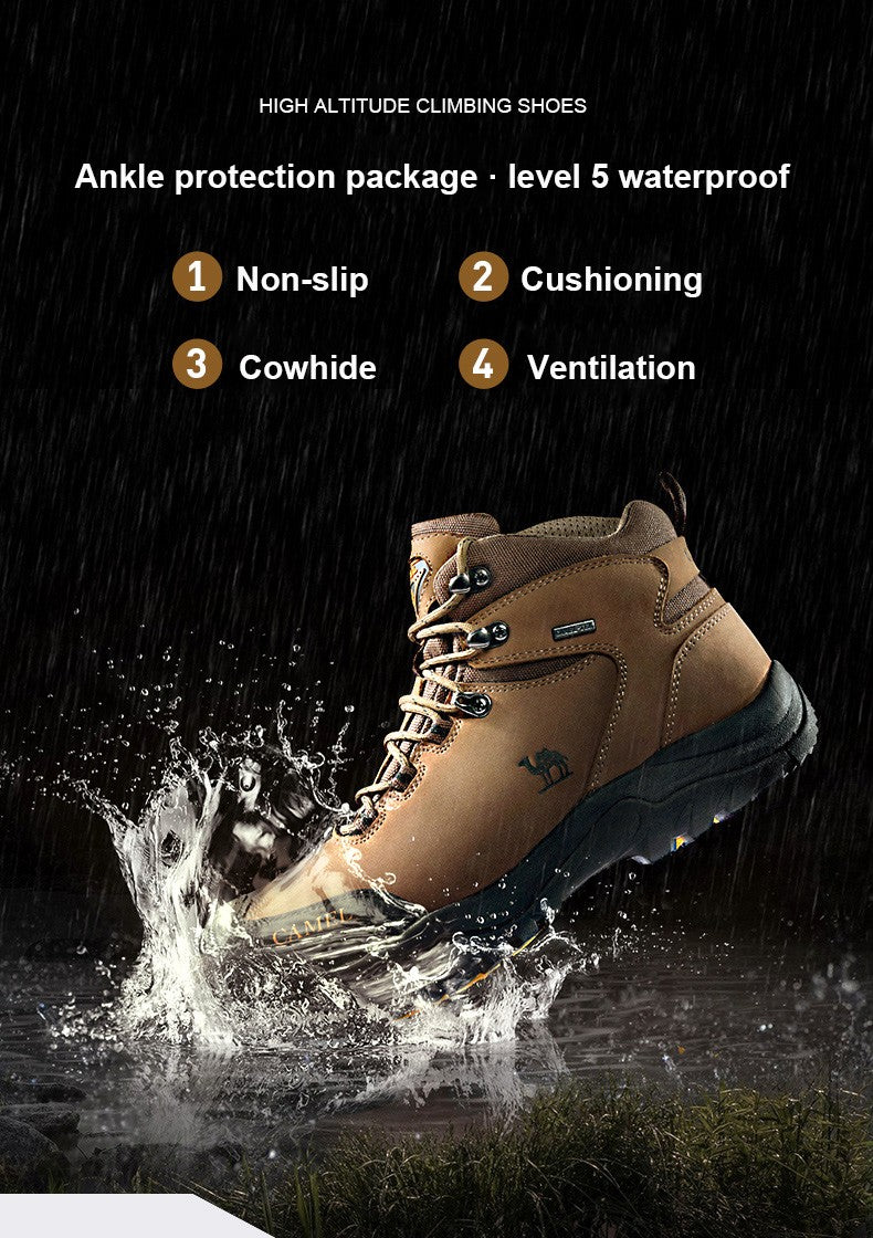 GOLDEN CAMEL Waterproof Hiking Shoes Men and Women Outdoor Anti-Slip Climbing Trekking Shoes for Men 2023 Leather Hiking Boots