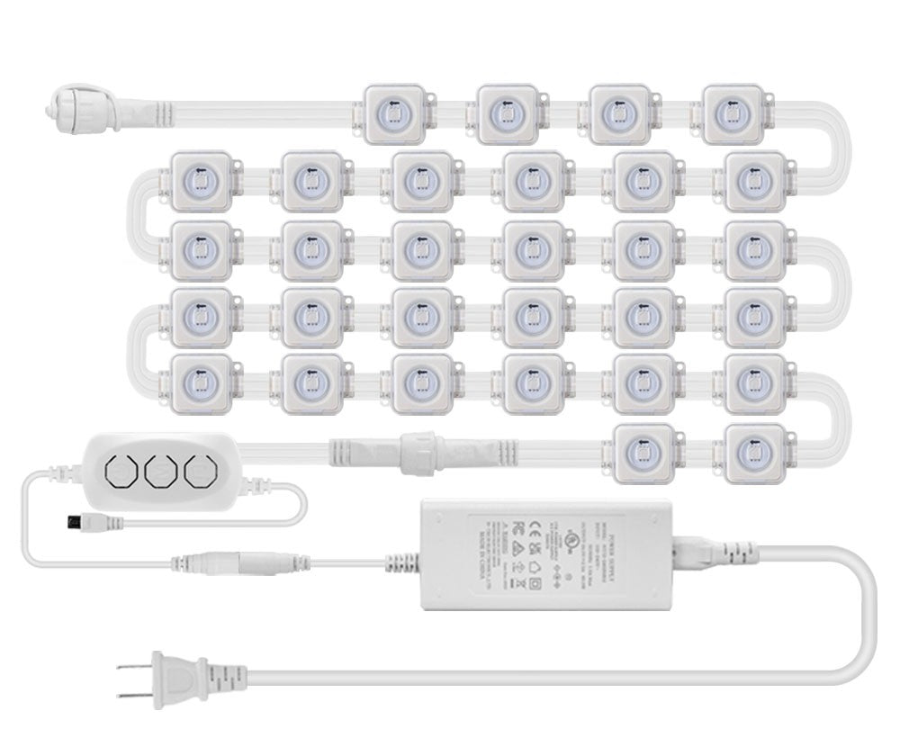 5054 16703IC(WS2812B WS2811) Outdoor Eaves LED Light String Kit 2.4G BEL+WIFI Controller Waterproof Light