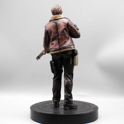 33cm Leon Zombie Hunter Couro Leon Anime Figura Coleção Meninos Modelo de Ação Boneca Decoração de Mesa Gk Grande Estátua Brinquedos Presentes