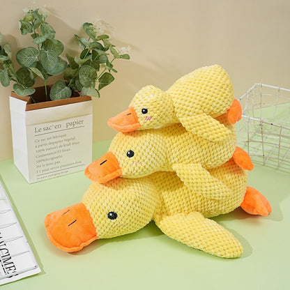 Brinquedos para Cães Pato de Pelúcia para Pequenos e Grandes Cães Resistente à Mordida Ranger os Dentes Brinquedo de Pato que Emite Som para Aliviar o Estresse