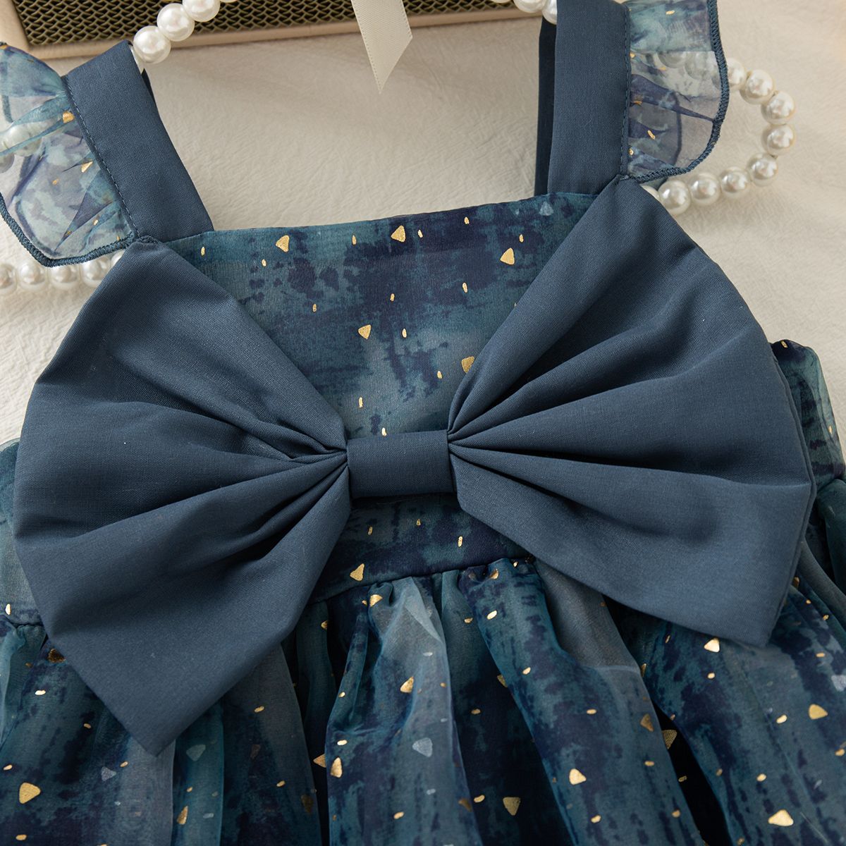 Summer Baby Girl Dress Bow Sequined Sleeves Princess Tulle Dress for Kids Girl Dance Party Gown Summer Clothes