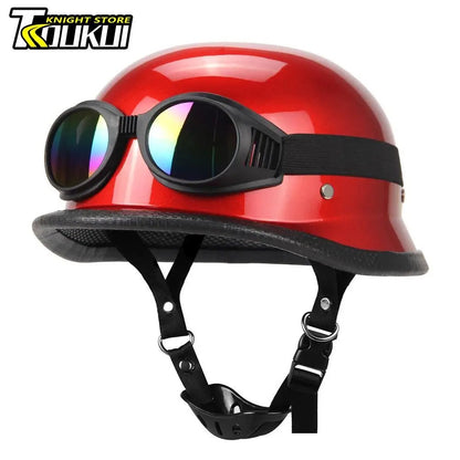 Capacete De Moto Retro Alemão Vintage Moto Capacete DOT Certificação Meio Capacete Homens Mulheres