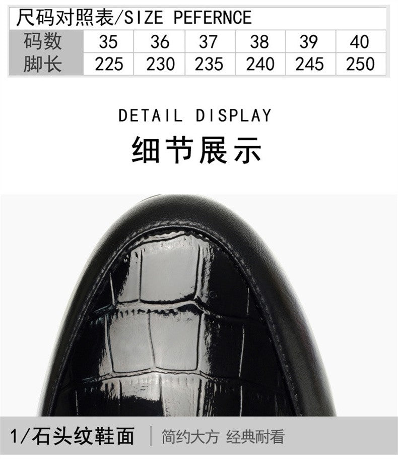 Deep Mouth Soft Leather Shoes Women Oxfords Platform Pumps High Heels Shoes Black Lace up Office Work Pumps Shoes Comfortable