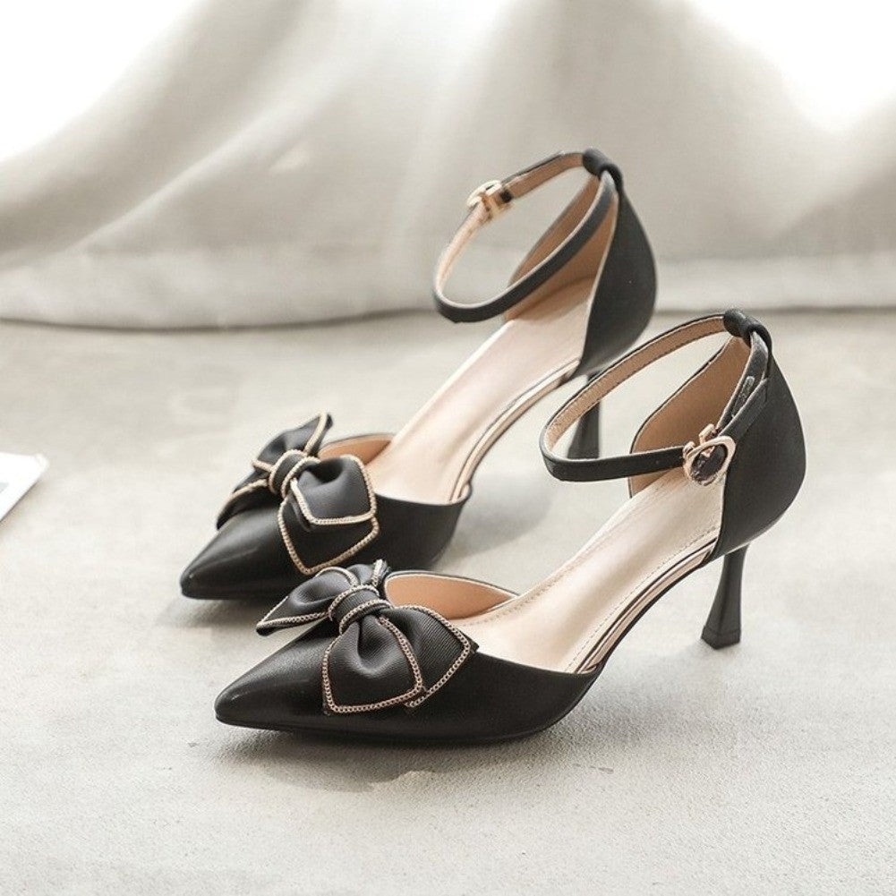 Salto Médio Sapatos Femininos Tendência Bico Fino Borboleta Stiletto Elegante Vestido Casamentos Festa de Noiva Branco Grife