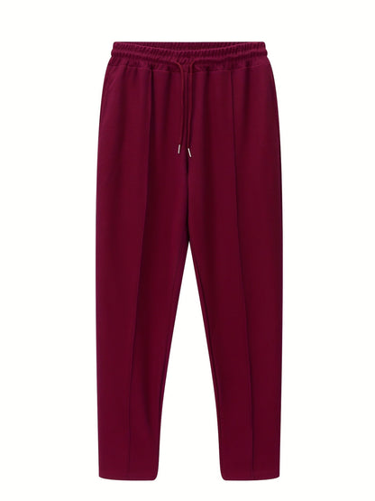 Calça Masculina Casual de Waffle de Cintura Média Calça Leve e Elegante Adequada para Todas as Estações
