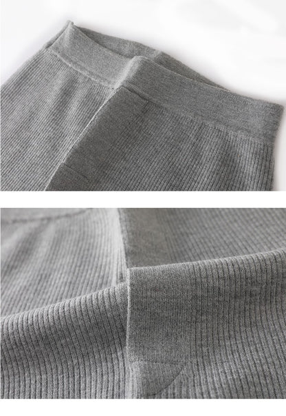 Men's Pull Wool Underwear Pants High Waisted Elastic Thermal Tights Leggings Warm Fleece Inner Wear Underpants Man Clothing