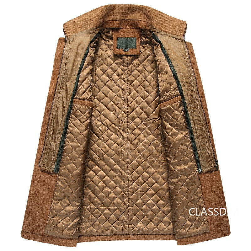 Men Winter Trench Coats Cashmere Wool Blends Man Winter Jackets Overcoats High Quality Male Business Casual Trench Coats 5XL