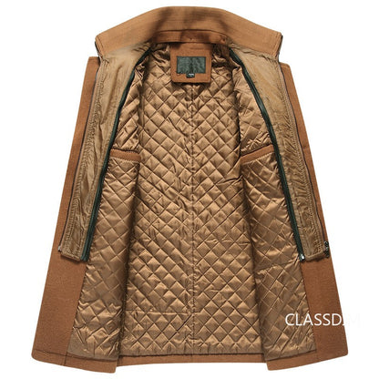 Men Winter Trench Coats Cashmere Wool Blends Man Winter Jackets Overcoats High Quality Male Business Casual Trench Coats 5XL