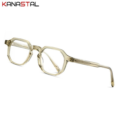 Óculos de Leitura com Prescrição para Homens Acetato Miopia Óculos Femininos Bloqueio de Luz Azul Lentes CR39 Armação de Óculos para Computador Ponta de Caneta