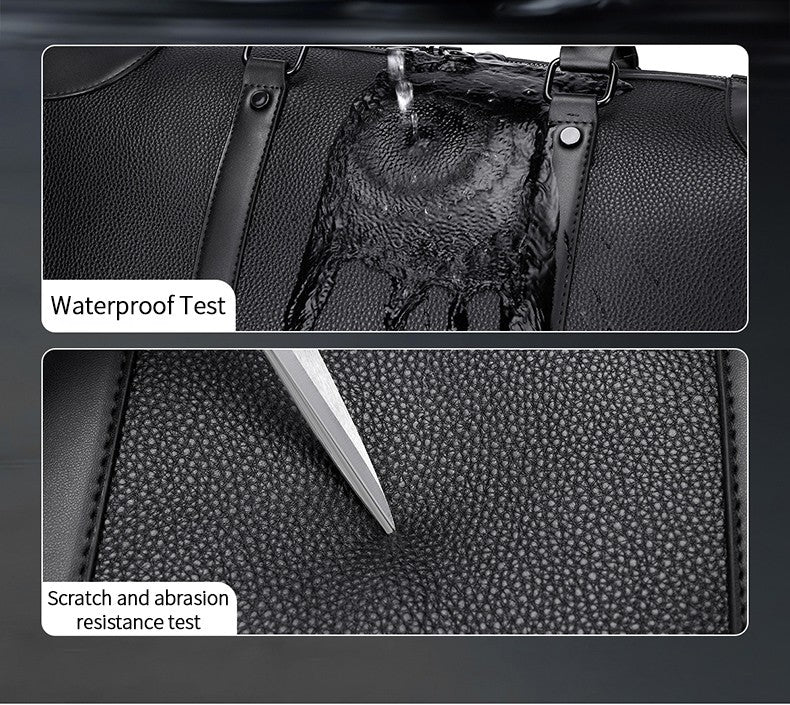 Men‘s Luxe Business Travel Bag Large Capacity with 15.6' Laptop Waterproof PU Material Lightweight for Trip Gym Bolsos de Viajes