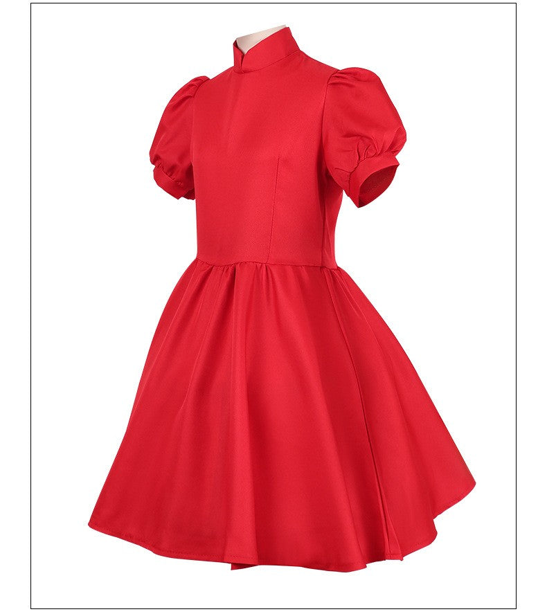 On The Cliff Red Dress Anime Ponyo Cosplay Costume Halloween Lolita Cos Uniforms for Adult Kid Party Roleplay Carnival Clothing