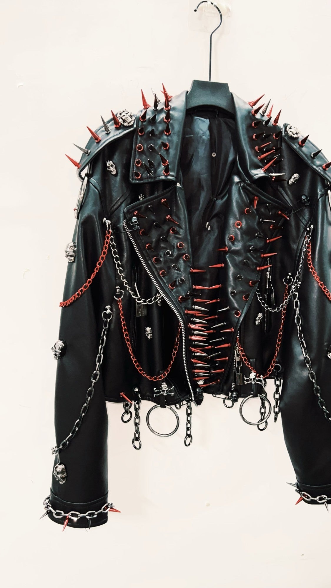 vintage Leather jacket Gothic Leather jacket Punk Leather jacketoversizeLeather jacket Rivet Leather jacket skull Leather jacket