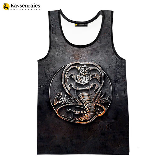 Cobra Kai 3D Print Tank Tops Men Women Summer Fashion Casual Sleeveless Shirts Hip Hop Streetwear Oversized Tops Men's Clothing