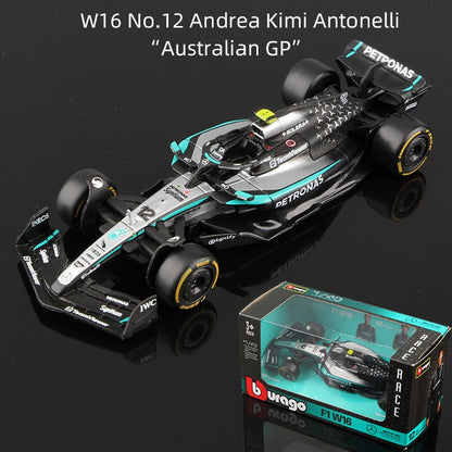 Bburago 1:43 2025 F1 Carro de Liga Modelo Fórmula Corrida Miniatura Brinquedo SF25 RB21 W16 MCL39 Red Bull Mercedes Ferrari McLaren