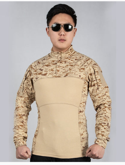 Men Outdoor New Tactical Camo Frog Shirts Wear Resistant Scratchproof Breathable T-shirt Climbing Combat Hunting Men Shirt