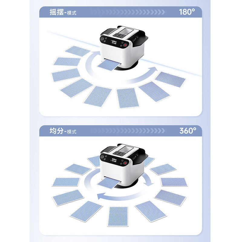 360° Rotating Automatic Card Shuffle Dealer Machine 2 In 1 Playing Cards Shuffling Dealing Tool Party Games Poker Device