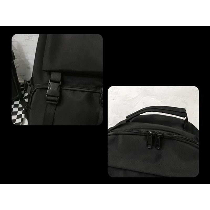 Mochilas Simples Grande Capacidade Bolsa de Viagem Sólida Harajuku Mochila Escolar Estudantil Bolsa Masculina Feminina Unissex High Street
