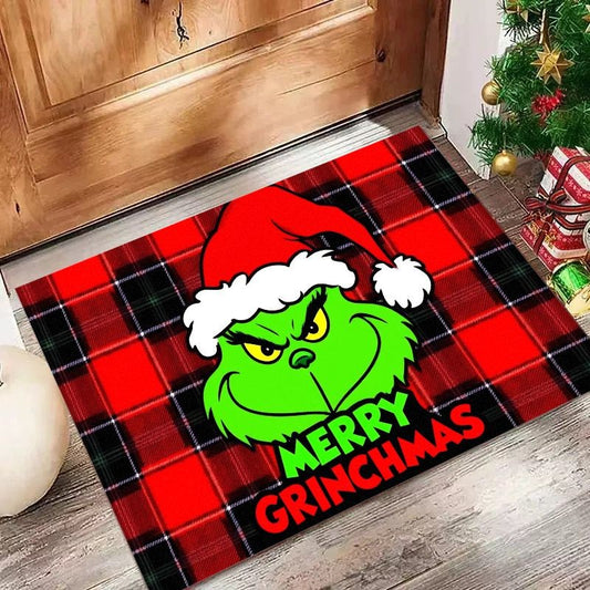 VIKAMA Christmas Green Frog Rug Entrance Hall, Living Room, Bedroom, Hallway Door Mat Soft Comfortable Floor Mat Home Decor