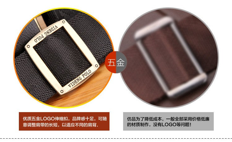 New Men's Bag, Business Shoulder Bag, Wear-resistant Waterproof PU Leather 10 Inch Capacity Men's Briefcase POLO Casual Bag