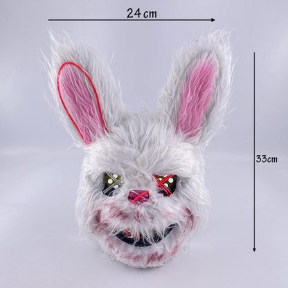 Novelty LED Bloody Furry Bunny Rabbit Bear Mask Realistic Scary Horror Killer Adult Masquerade Cosplay Costume Accessory