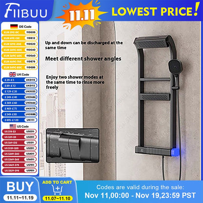 Digital Display Shower System Multi Modes Adjustable Shower Set Pressurized Spray Water Massage Showerhead Bathroom Accessories