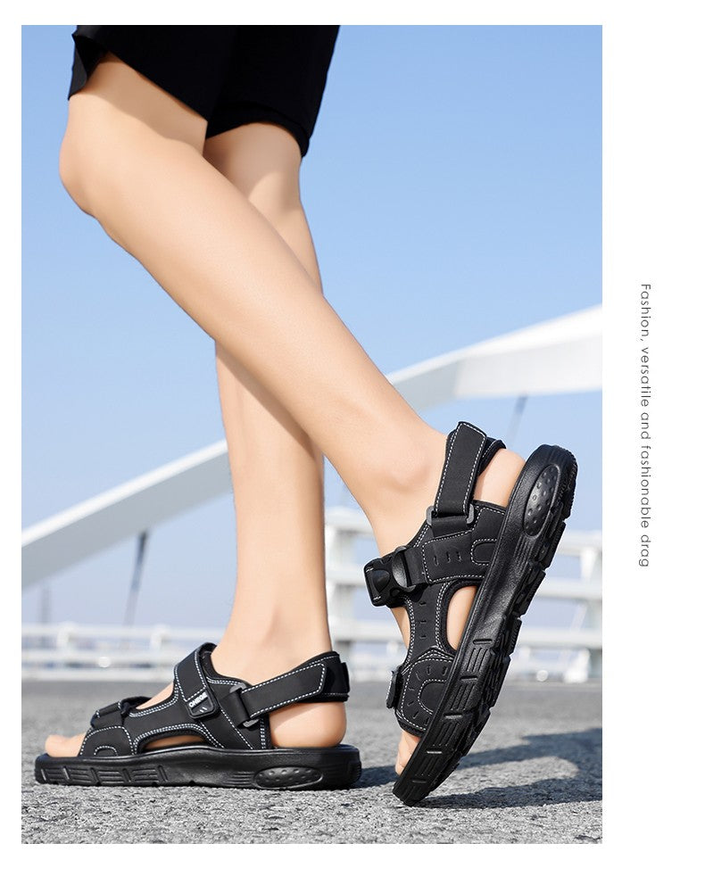 A Pair of Men's Sandals, Summer New Trendy Sports Outer Wear, Non-Slip, Wear-Resistant, Soft-Soled Driving Slippers, Beach Shoes for Men