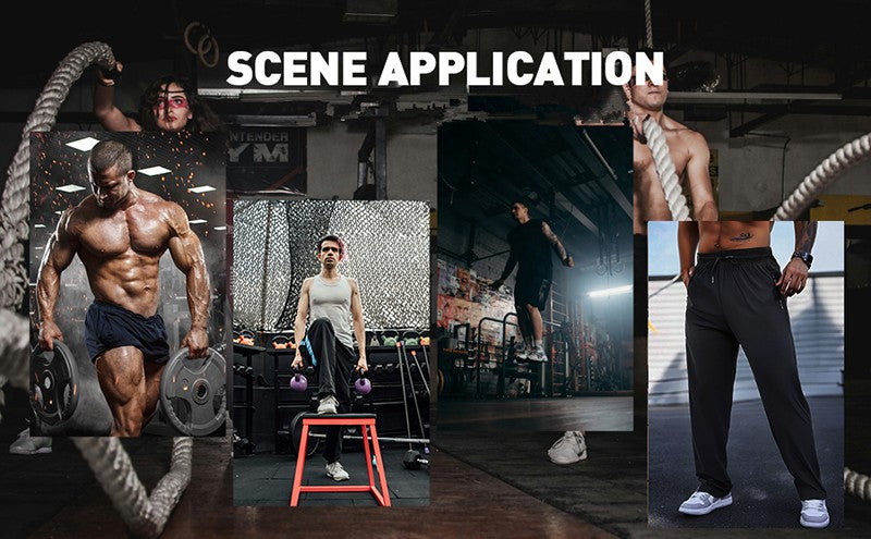 Men's Athletic Stretchy Quick Dry Pants with Zipper Pockets Lightweight Sweatpants for Outdoor Hiking Fishing Running Workout