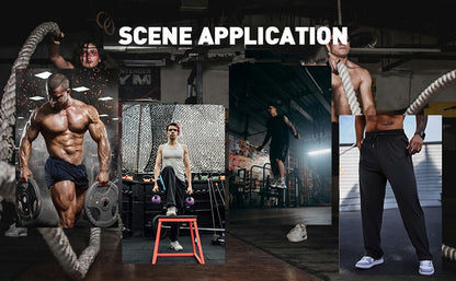 Men's Athletic Stretchy Quick Dry Pants with Zipper Pockets Lightweight Sweatpants for Outdoor Hiking Fishing Running Workout