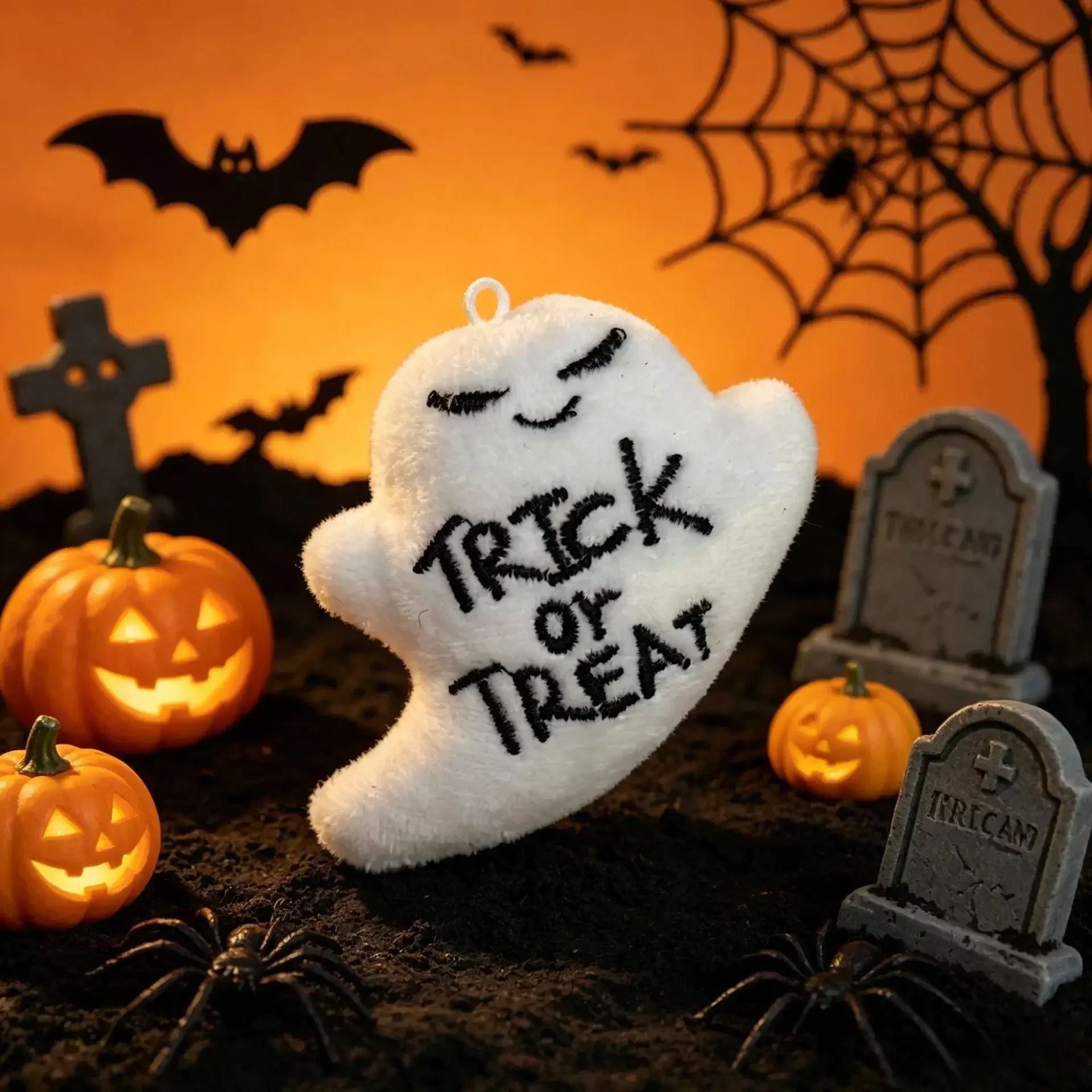 Funny Halloween Plush Keychain Pumpkin Head Kawaii Cartoon Plush Pendant Decoration Soft Furry Bag Pendant Gift Giving