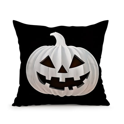 Halloween Ghost Pumpkin Print Cushion Cover Peach Skin Velvet Room Home Sofa Living Office Car Simplicity Pillow Cover 45x45CM