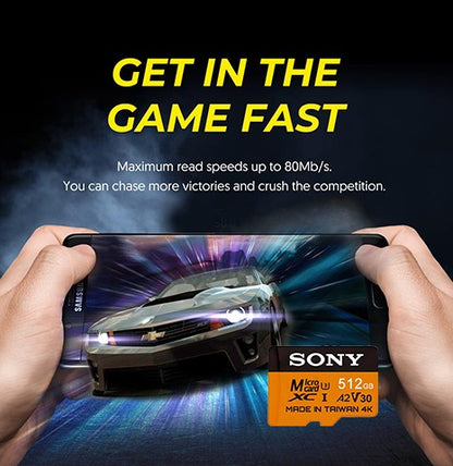 Cartão SD SONY de alta velocidade 2 TB V30 A2 4K 512 GB 256 GB 128 GB Cartão de memória Adaptador Micro TF SD de 1 TB para uso cruzado em smartphone/tablet/PC