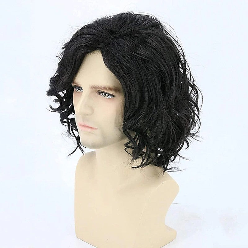 HAIRJOY Jon Snow Cosplay Wigs for Men Women Heat Resistant Fiber Synthetic Hair Curly  Anime Wigs