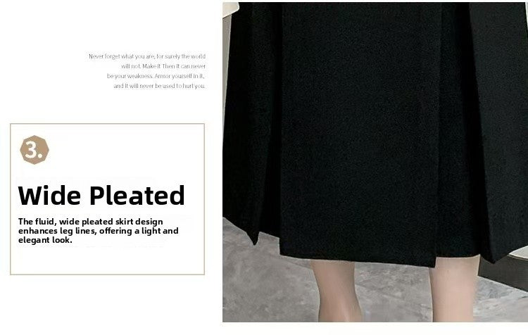plus Size Suit Skirt Women Summer New Elastic High Waist Slim A-Line Skirt Belly Cover Pleated Skirt Korean Sle Casual Wear