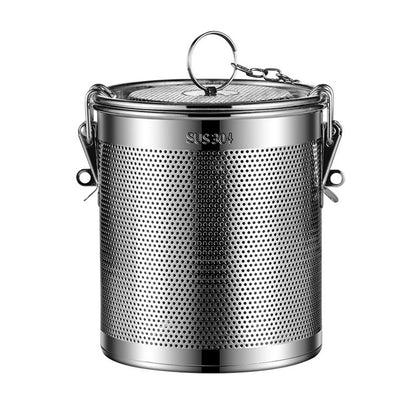 Filtro de Aço Inoxidável Com Tampa Corrente Gancho Malha Fina Filtro Utensílio de Cozinha Cesta de Salmoura para Panela Acessórios
