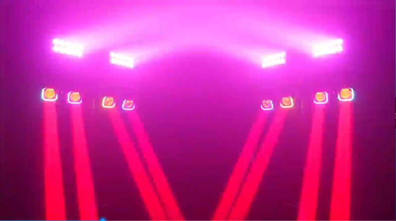 Reiz 4x40W RGBW Beam Ring With 20x8W LED Wall Wash Strobe 3in1 Effect Bar set Stand Stage Light Remote control For bar DJ discos