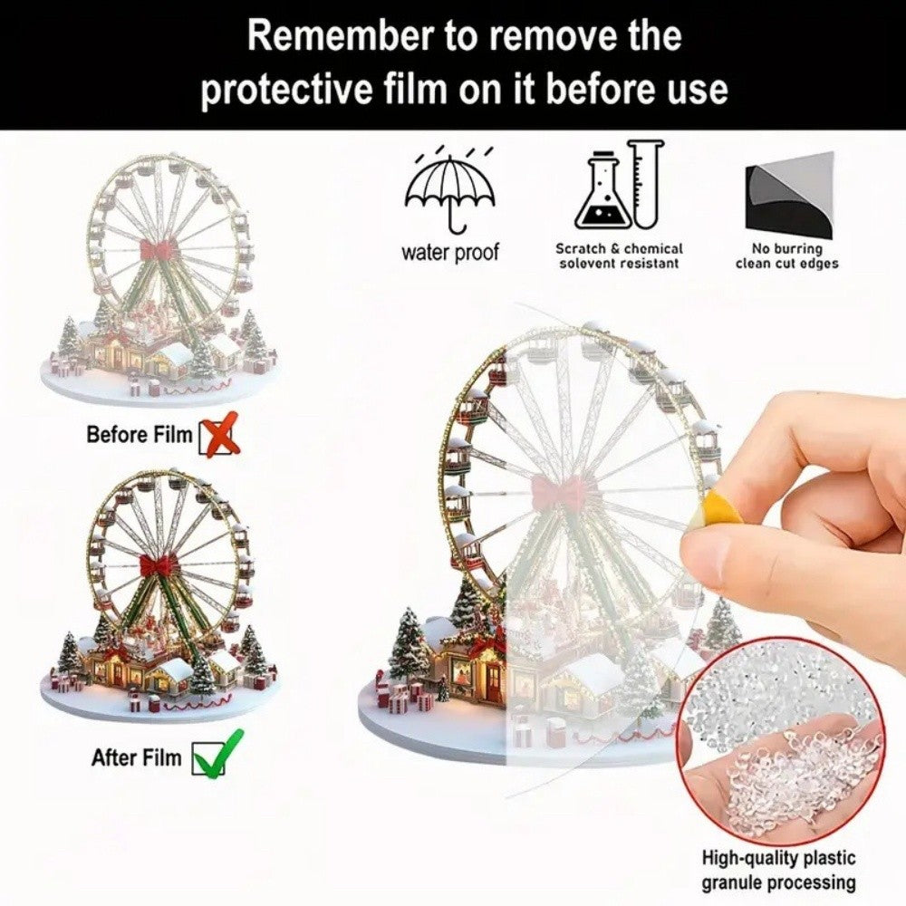 1pc Christmas Ferris Wheel Ornament, Christmas Scene Design, Cozy Style, Home Decoration, Daily/Holiday Gift, Scene Compatible