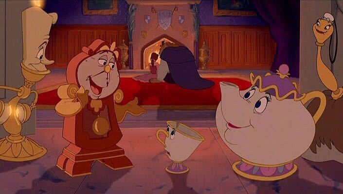 Bule De Chá Disney Desenho Animado A Bela E A Fera Bule De Café Caneca Sra Potts Xícara Chip Bule De Chá Um Conjunto De Chá Droshipping Presentes Fofos