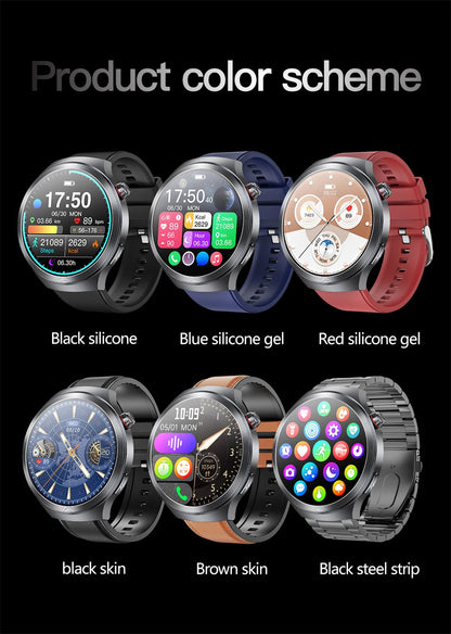 Relógio Inteligente Smartwatch Masculino 2026 Health Tracker com Safira e Medição de Ácido Úrico, Gordura Sanguínea, Pressão Arterial e ECG+PPG com Análise Corporal