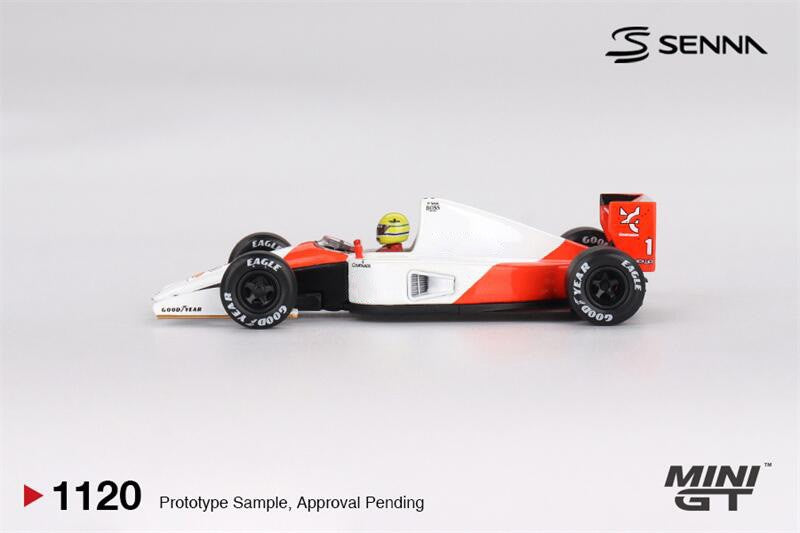 Pré-venda MINI GT 1:64 MP4/6 Nº1 Ayrton Senna Grande Prêmio do Japão 2º Lugar 1991 Coleção de Miniaturas de Carros Die-Cast