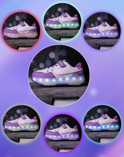 Luminous Roller Skate Shoes Wheels Removeable Sneakers Kids Roller Shoes USB Charge Light Up Sport Skate Board Shoes Boys Girls