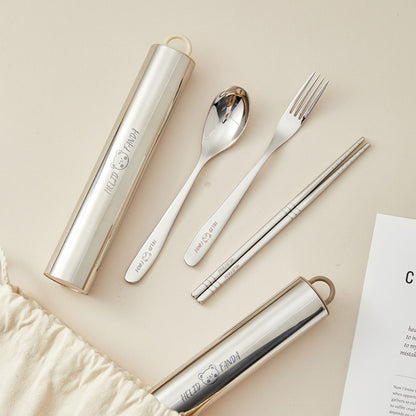 Portable Travel Utensils with Case, Reusable Camping Silverware for Lunch, Stainless Steel Fork Spoon Chopsticks Cutlery Set