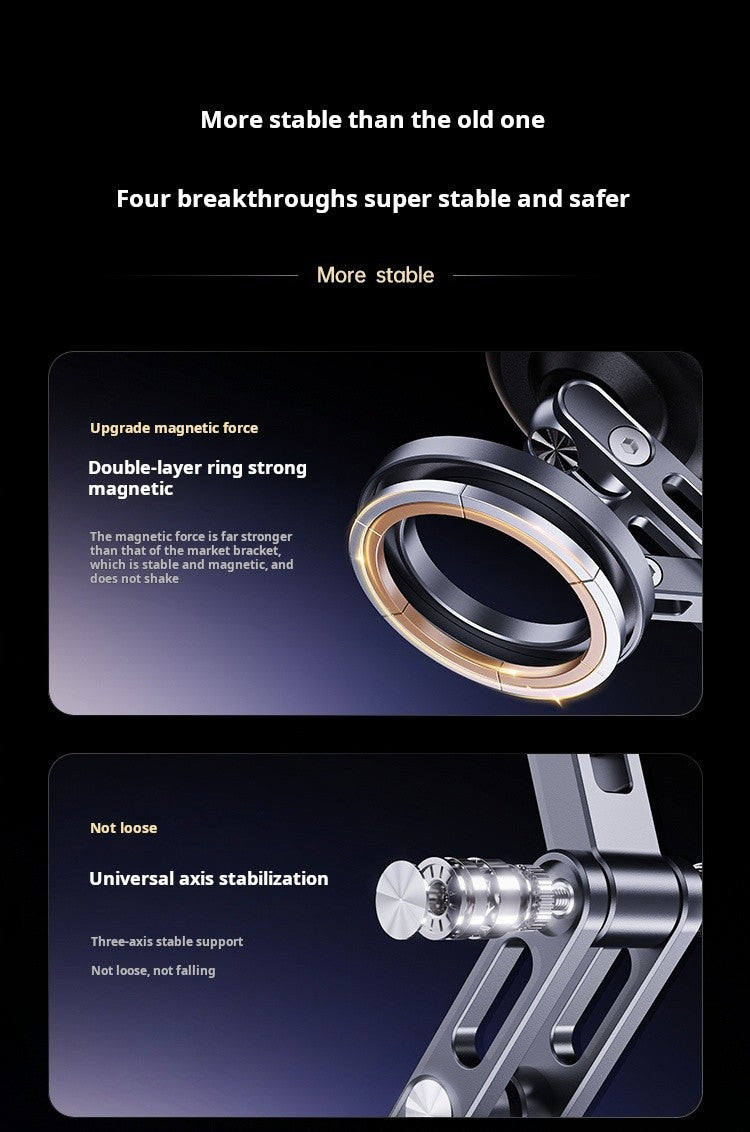 Suporte Veicular Magnético com Adsorção a Vácuo para Celular Dobrável Rotação 360 Graus Liga de Alumínio Adequado para Smartphones