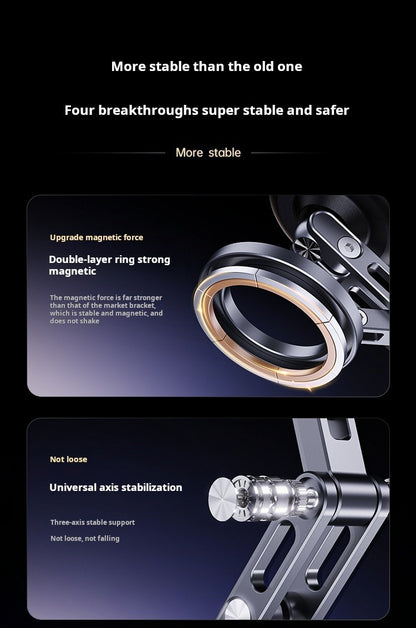 Suporte Veicular Magnético com Adsorção a Vácuo para Celular Dobrável Rotação 360 Graus Liga de Alumínio Adequado para Smartphones