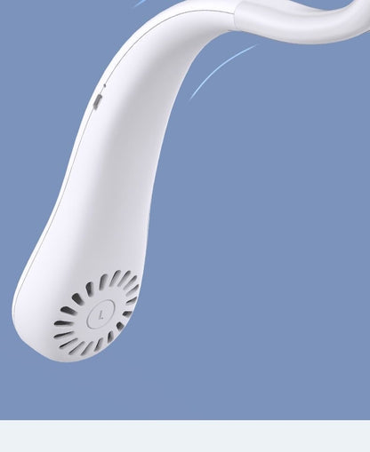 2025 Long endur New Mini Neck Mounted Fan Portable Bladeless Neck Rechargeable Air Cooler 3 Speed Mini Summer Sports Fan Outdoor