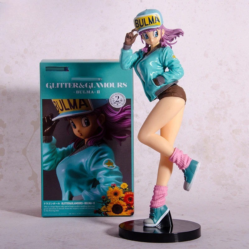 25cm Dragon Ball Anime Figure Bulma Glitter & Glamours Hot Girl Estátua Hentai Action Figure Ornamentos Pvc Modelo Boneca Presente Brinquedos
