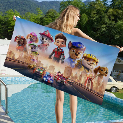 TV Paw Anime P-Patrols Anime Beach Swimming Towel Soft Absorbent Washcloth Children's Gifts For Kids Travel Camping Gym