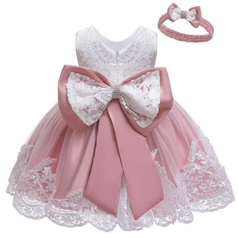 LZH Baby Girl Dress Newborn Clothes Princess Dress+Headwear For Toddler Birthday Wedding Christening Infant Party Christmas Gown