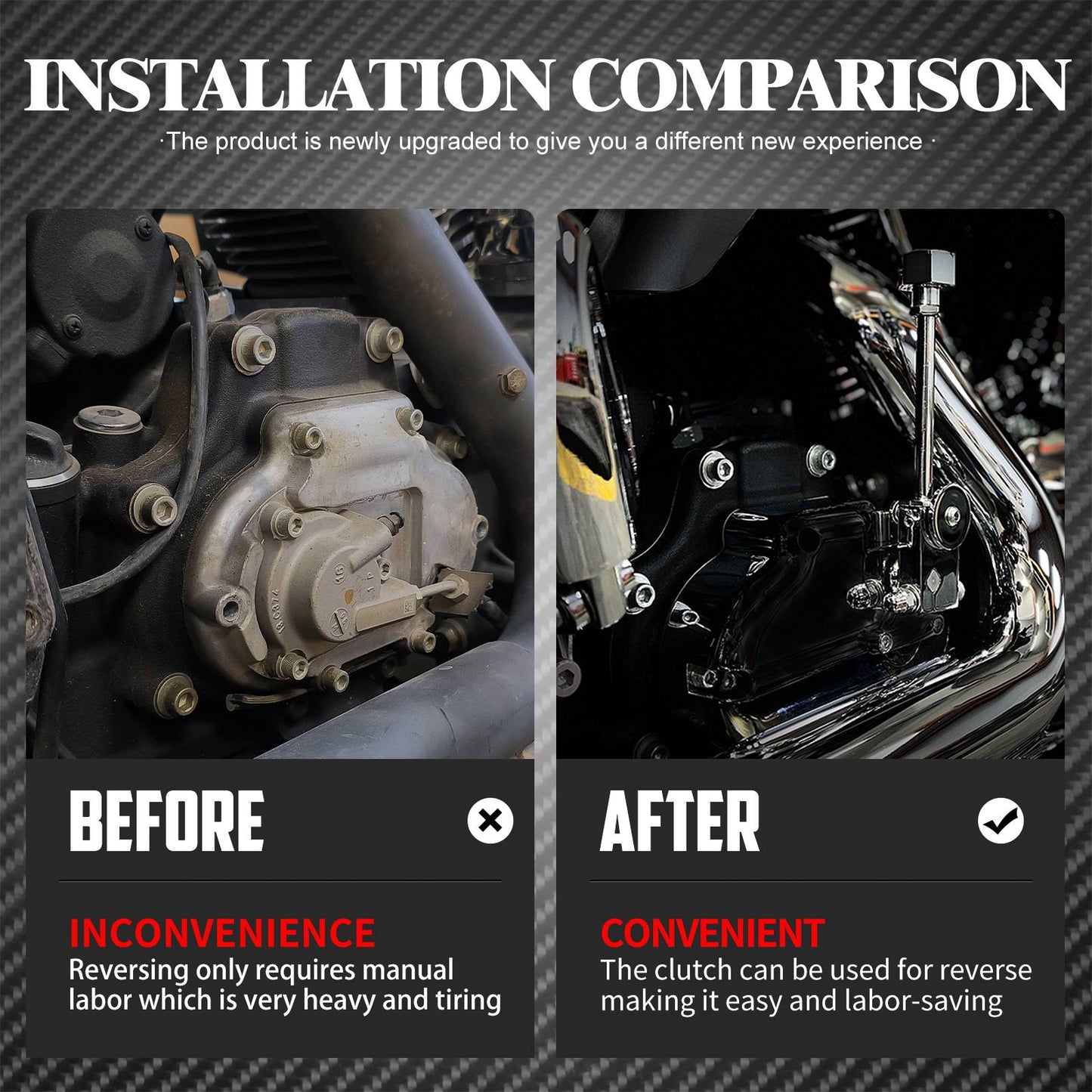 Embreagem de marcha à ré que economiza mão de obra para motocicleta, refit da embreagem de velocidade traseira para Harley Touring Street Glide FLH 08-23 Softail Breakout
