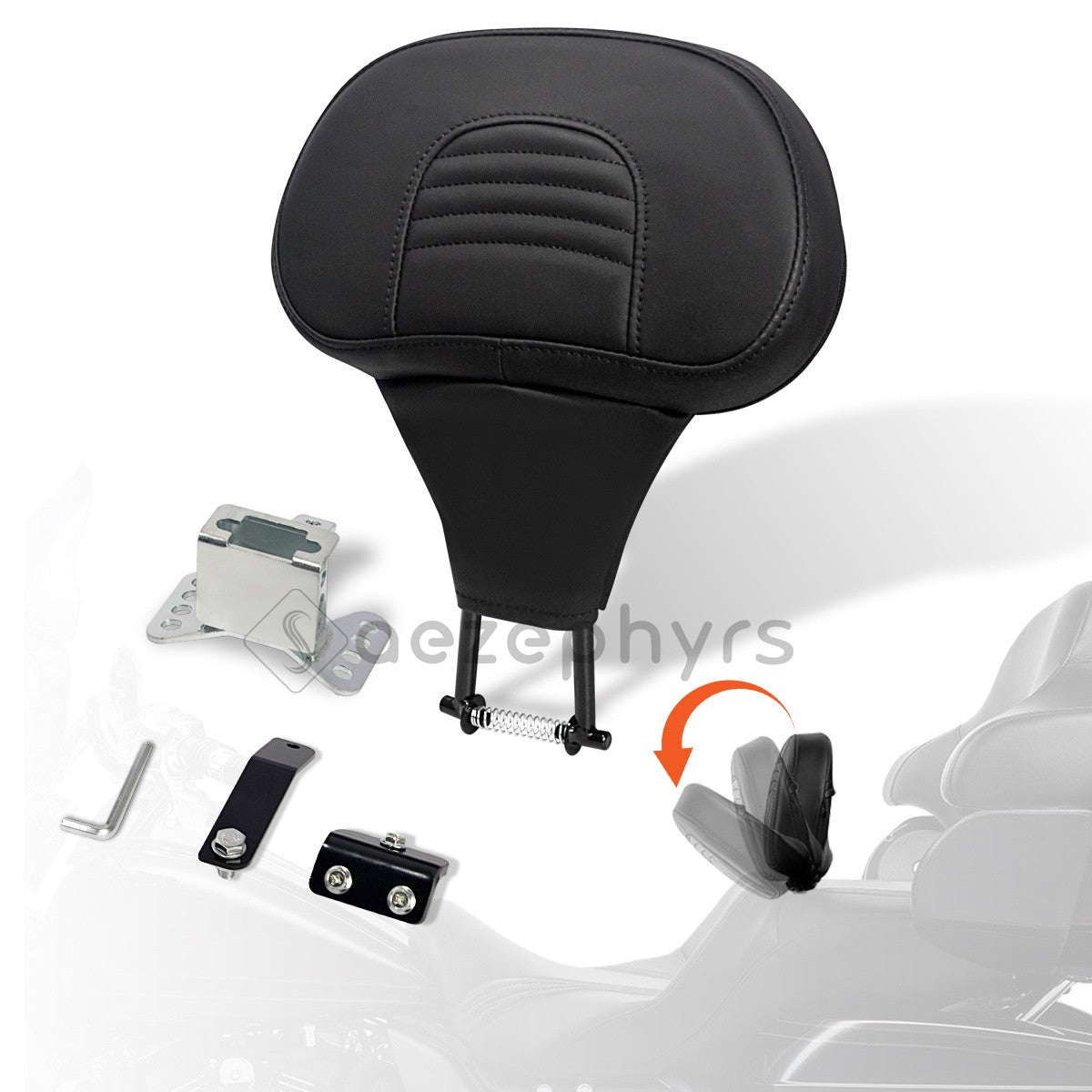 Encosto Ajustável para Piloto de Moto, Kit de Montagem Plug-In para Harley Touring CVO Electra Street Glide Road King 09-25