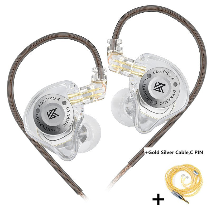 Fone de ouvido dinâmico KZ EDX PRO X HIFI Bass Earbud Esporte Música Cancelamento de Ruído Headsets Cabo 2 pinos KZ ZSTX ZSN PRO X EDC EDA ZVX